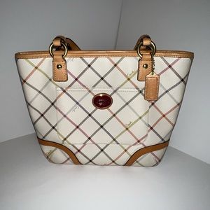 Coach Plaid Tote (F21863)